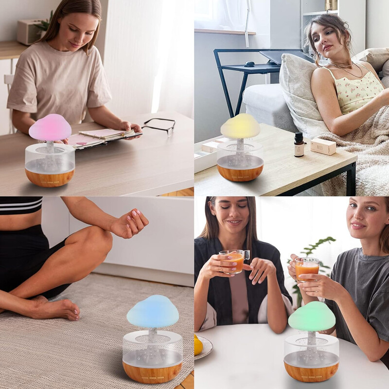 Rain Cloud Air Humidifier 7 Color Night Light Mini Aroma Diffuser Drops Sounds — image 2