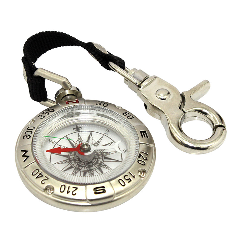 Retro pocket watch zinc alloy compass with keychain