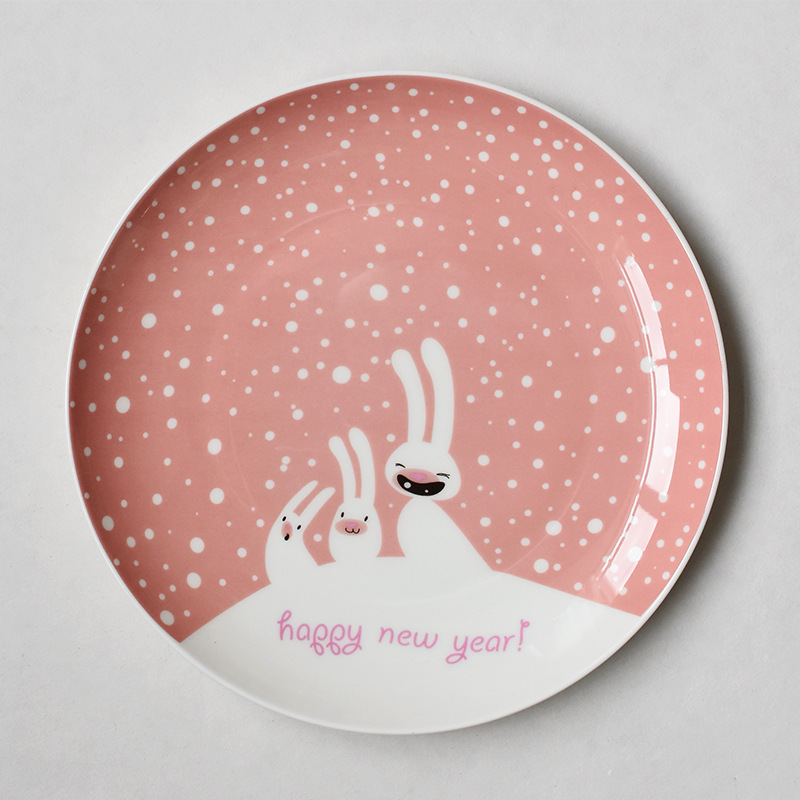 Title 9, Cartoon Hand-painted Christmas Ceramic Plate