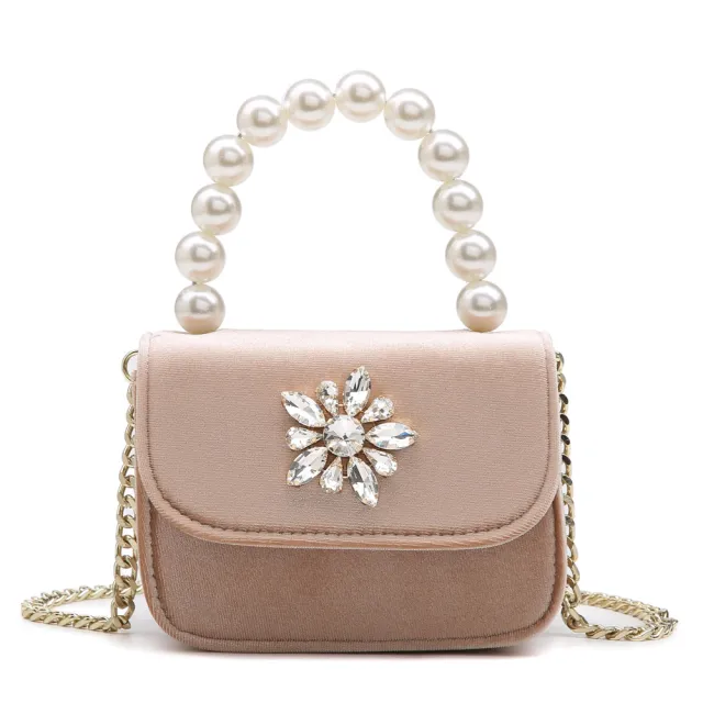Women's Velvet Small Square Chain Shoulder Messenger Bag Apricot - Shop at LoveMi