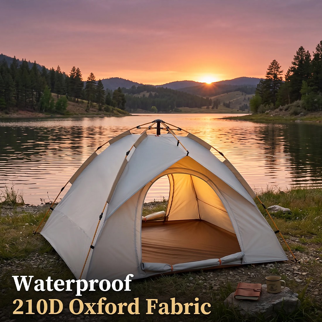 3-4 Man UK Outdoor Automatic Instant Double Layer Quick Setup Camping Tent