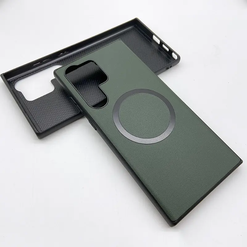 PU Leather Magnetic Suction Phone Protective Case