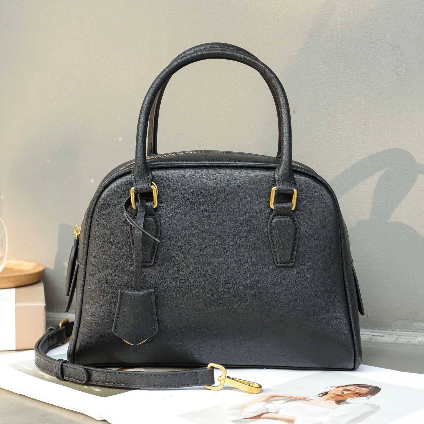 Top-Grain Leather Versatile Bag 2026 New Boston Pillow Bag Shoulder And Crossbody Bag Large Capacity Genuine Leather Handbag 8