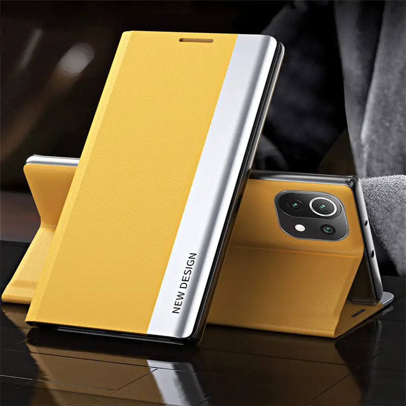 Magnetic Side Window Phone Case Plating With Stand