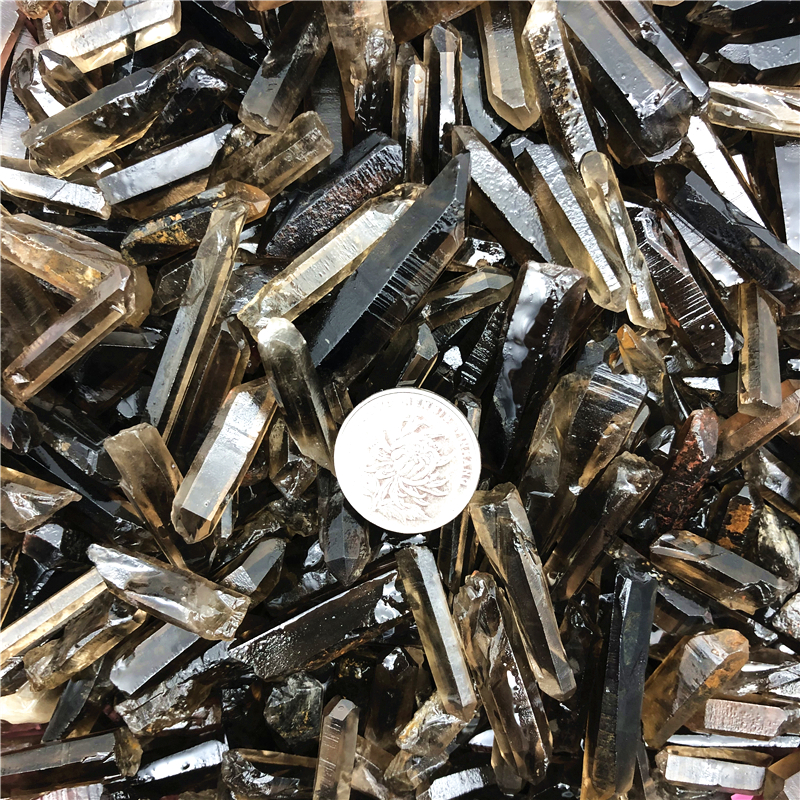 Цитриновые одноконечные кристаллические шестиугольные украшения-призмы