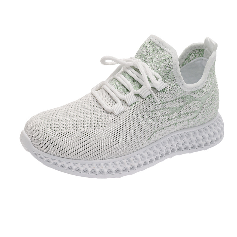 Couple Sneakers Flying Woven Mesh Shoes White - Shop at LoveMi