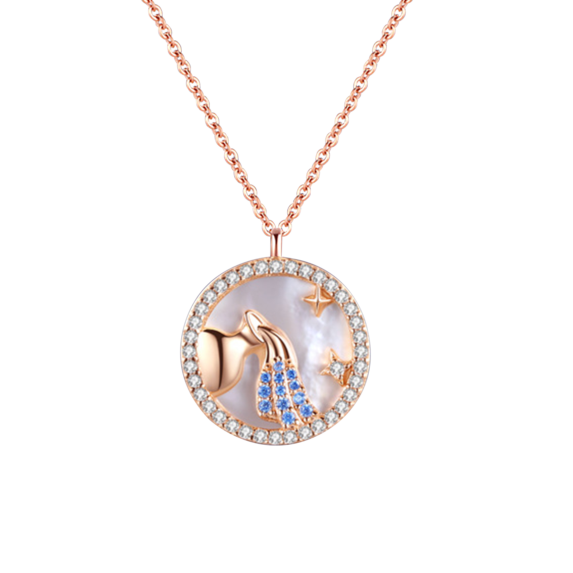 Original Sterling Silver Necklace Female Twelve Constellations
