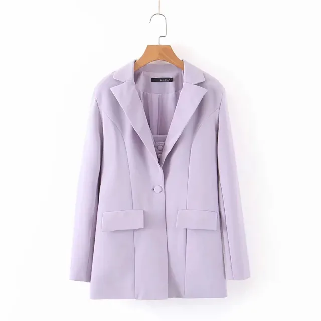 Purple Suit Three piece Female Mid length Purple Coat - Shop at LoveMi