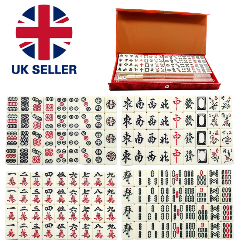 Vintage Chinese Mahjong Set Traditional 146 Tiles Game W Case Box — image 4