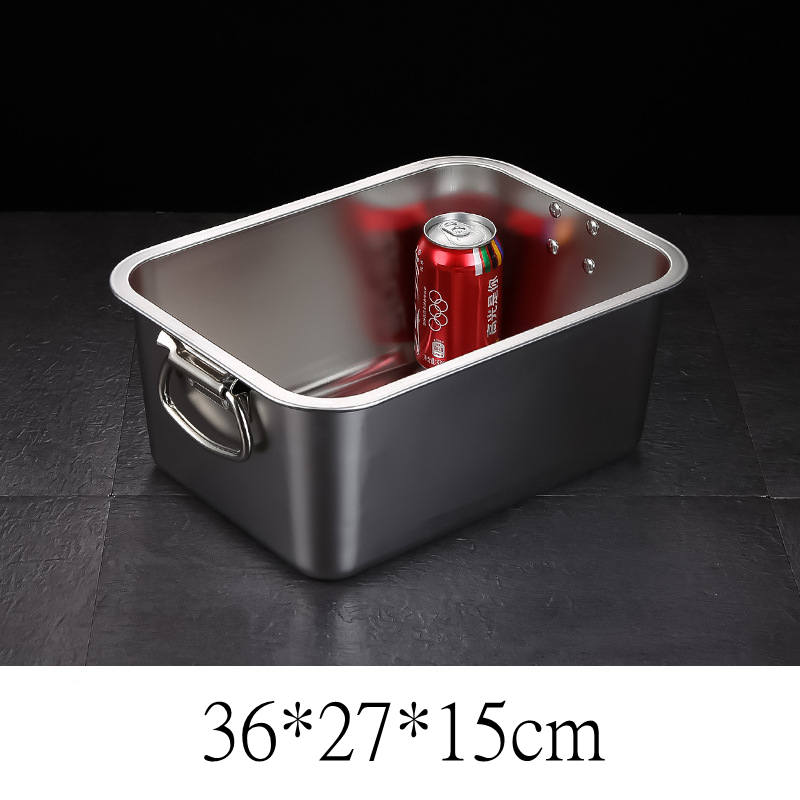 Title 4, Stainless Steel Flat-bottomed Rectangular Deepe...