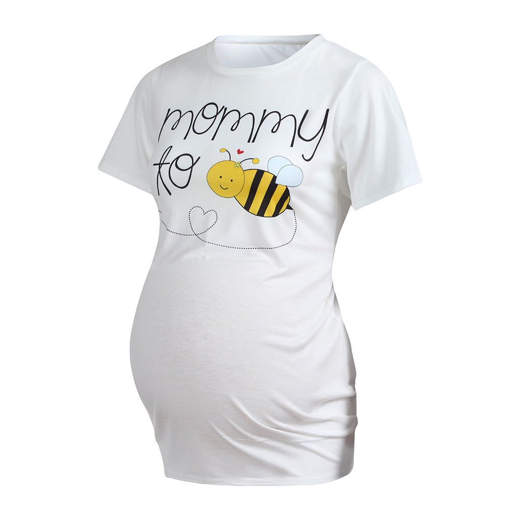 Title 3, Loose Short Sleeve Printed Plus Size Maternity ...