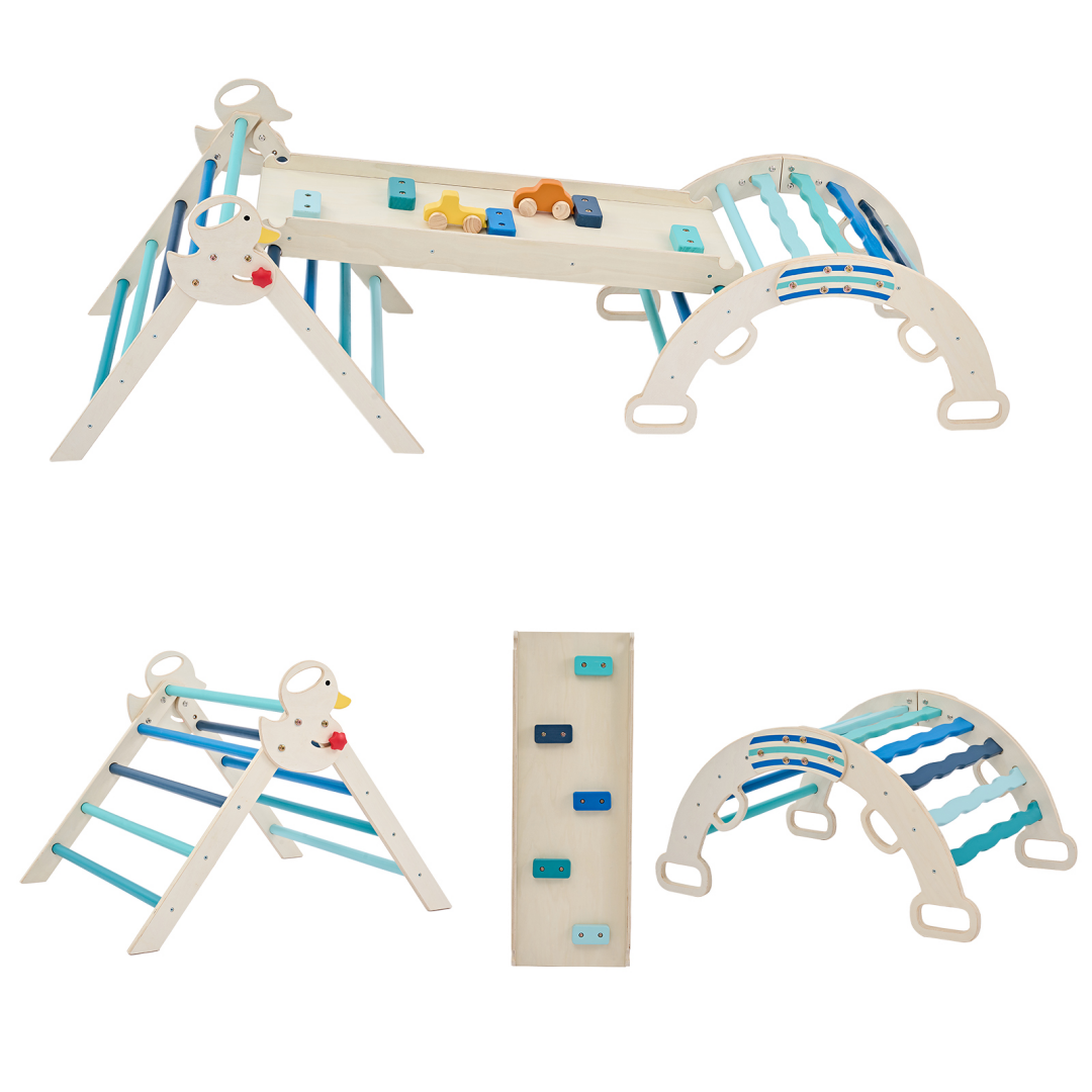 9-in-1 Wooden Indoor Climbing Set, Arches, Ramps And Ladders, Foldable Children's Climbing Frame - 13