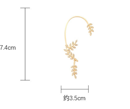 Silver Needle Rear Hanging Olive Branch Integrated Ear Bone Clip Personality