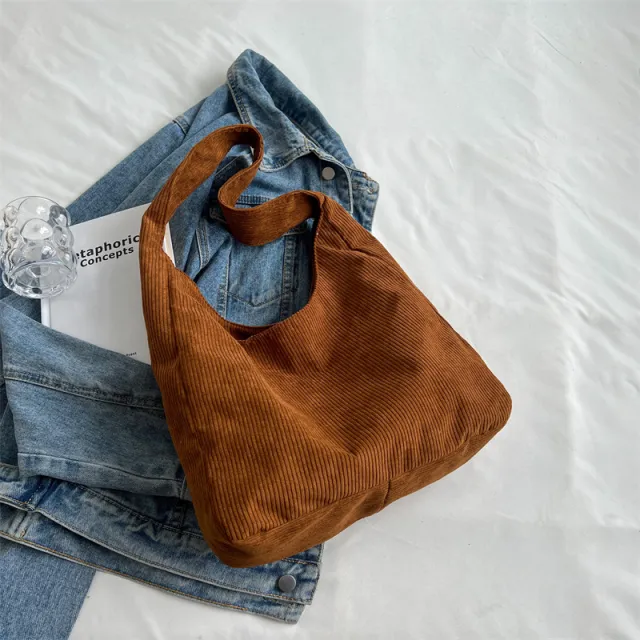 Large Capacity Female Ins Single Shoulder Tote Bag Brown - Shop at LoveMi