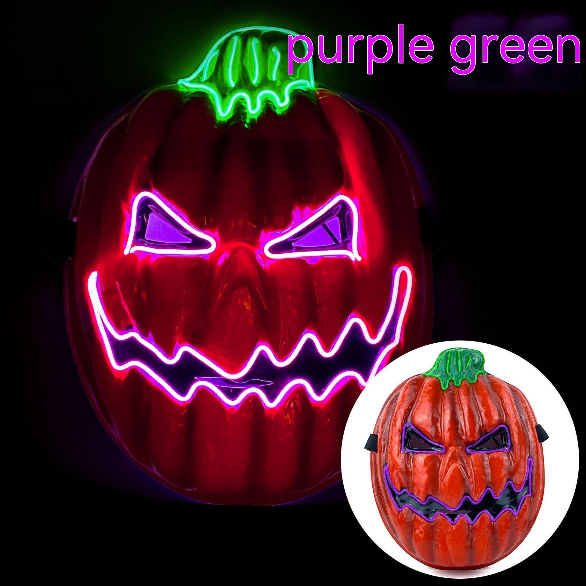 Purple Green Red Pumpkin Head