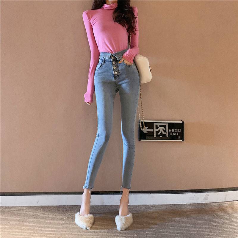 Fashion Simple High-waist Single-breasted Trousers