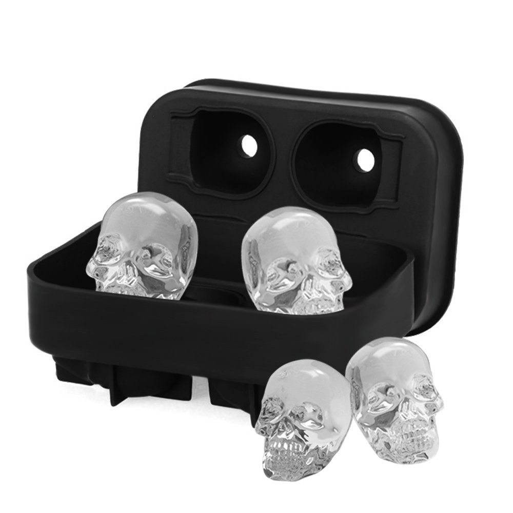 Title 2, Skull Ice Tray Mold Silicone Ice Box Ice Cube M...