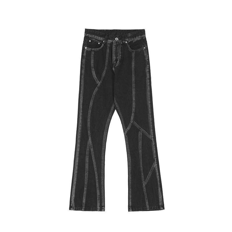 Title 4, Yeni Yırtık Yıkanmış Retro Mikro Flare Jeans