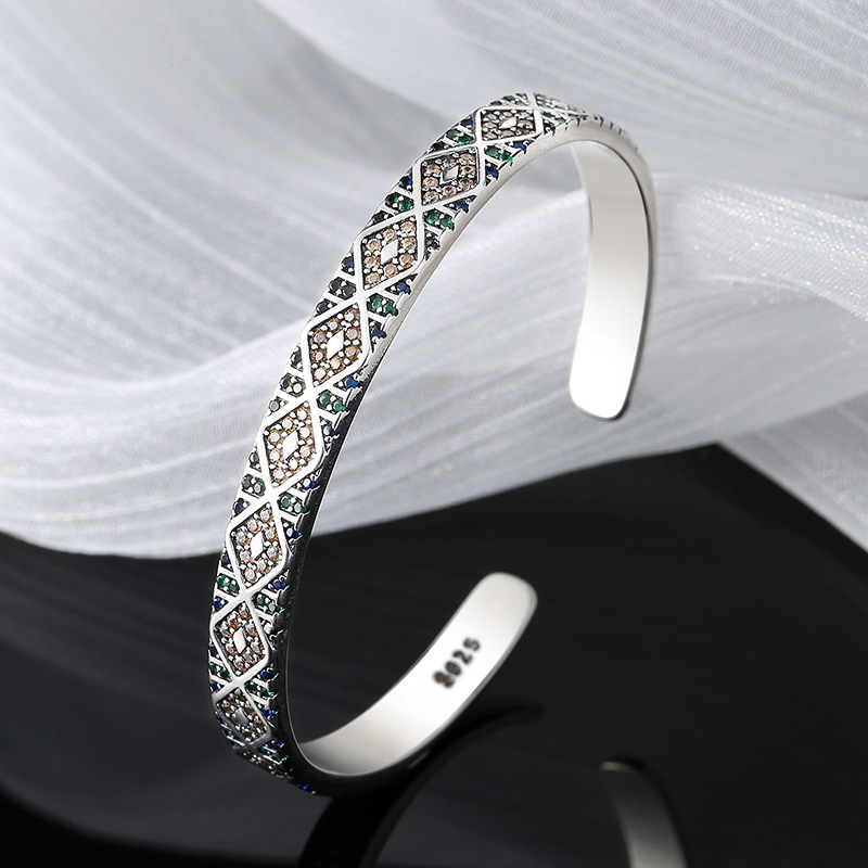 Diamond Inlaid Exotic Style Retro Heavy Industry Bracelet