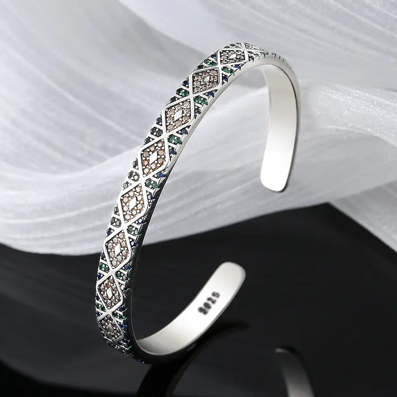 Diamond Inlaid Exotic Style Retro Heavy Industry Bracelet