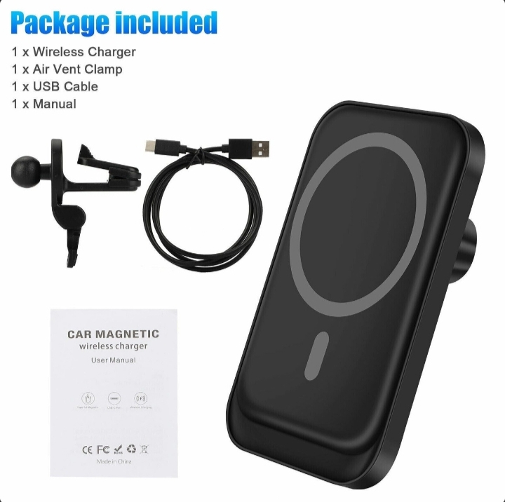 Magnetic Wireless Charger Car Mount Holder For 12 13 14 Pro Max MagSafe 2