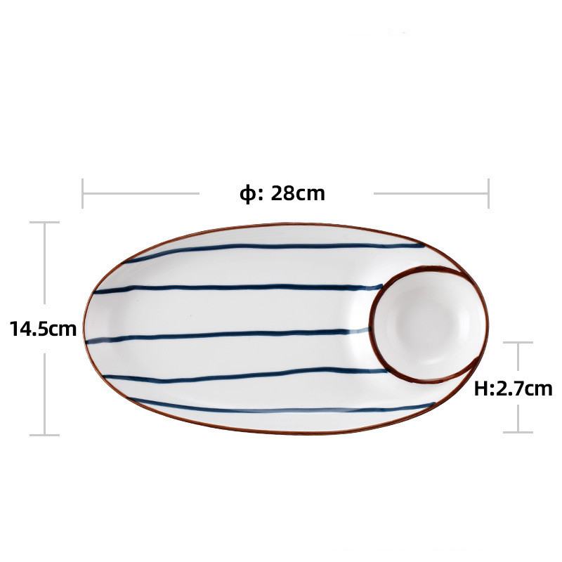 Title 3, Household Ceramic Oval Dumpling Dinner Plate