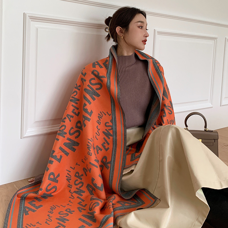 Imitation Cashmere Autumn Winter New Letter Scarf