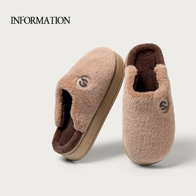 Title 6, Plush Cotton Slippers Female Indoor Platform Ho...