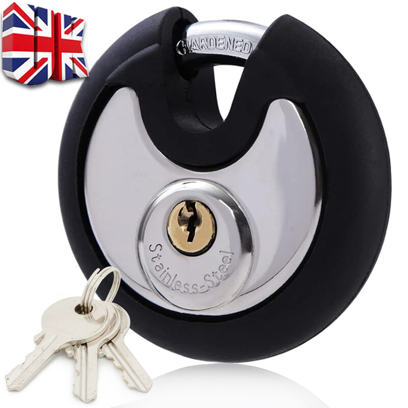 70 Mm Stainless Steel Heavy Duty Round Disc Padlock Secure Door Lock With Keys — image 9