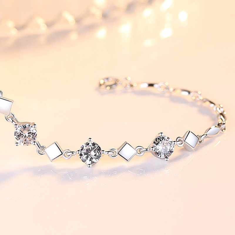 Title 3, Sterling Silver Bracelet With Diamond Zirconia ...