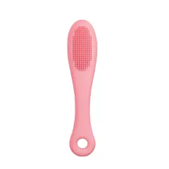 Pet Silicone Finger Toothbrush For Removing Tooth Stains - Pink - View 1