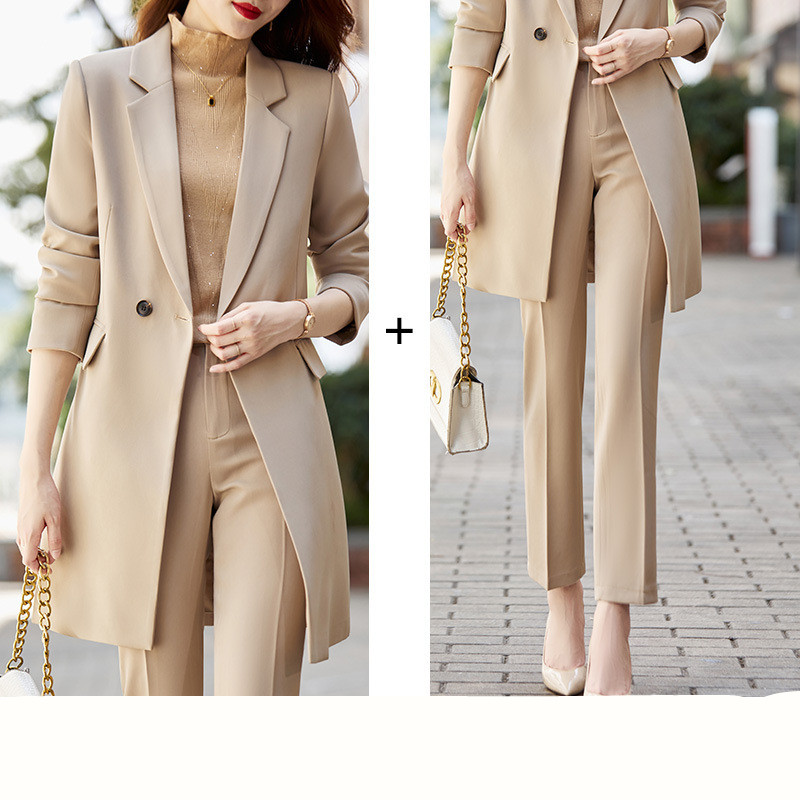 Casual Professional Suit Khaki Trench Coat
