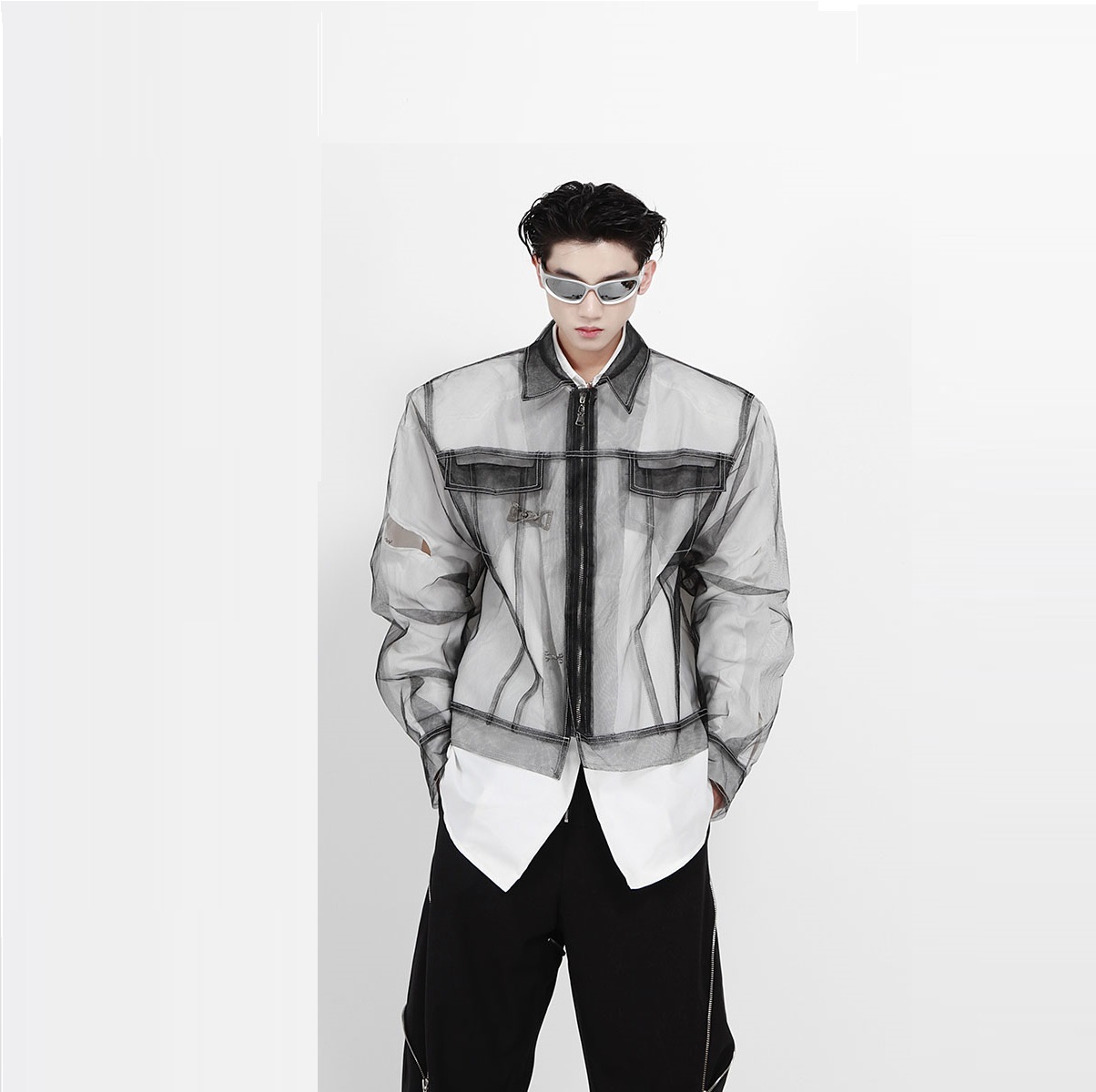 Shirt Senior Punk Fried Street Long Sleeve Coat Male