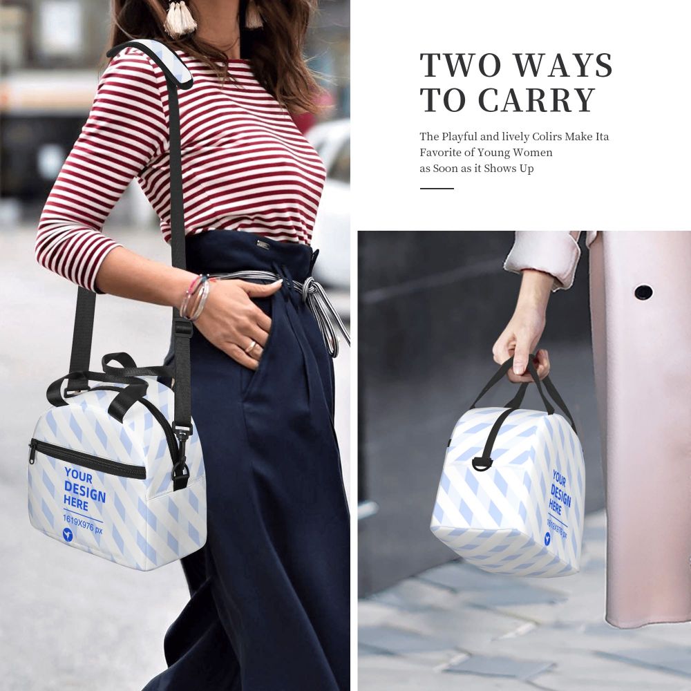 Black Handy Crossbody Insulated Lunch Bag