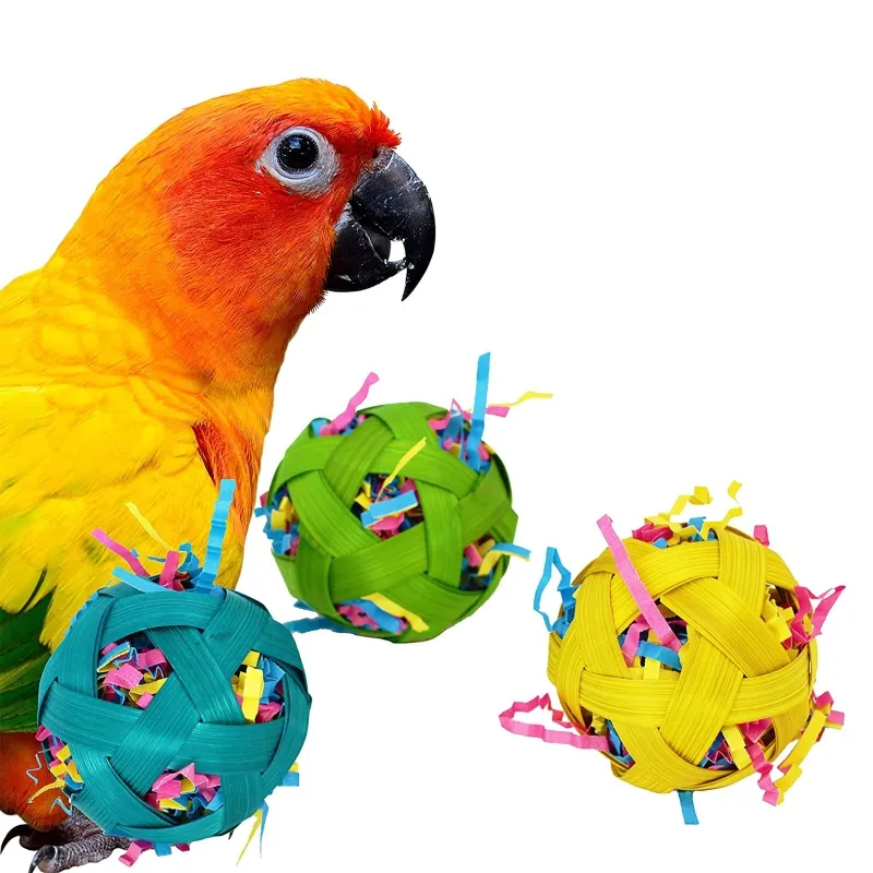 Natural Bamboo Woven Toy Ball Feeding Foraging