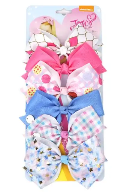 Cross Border Children's Hair Accessories JOJO Bow Hairpin 5 Inch 6 Set Female Baby Hairpin 15 Color Amazon Wholesale