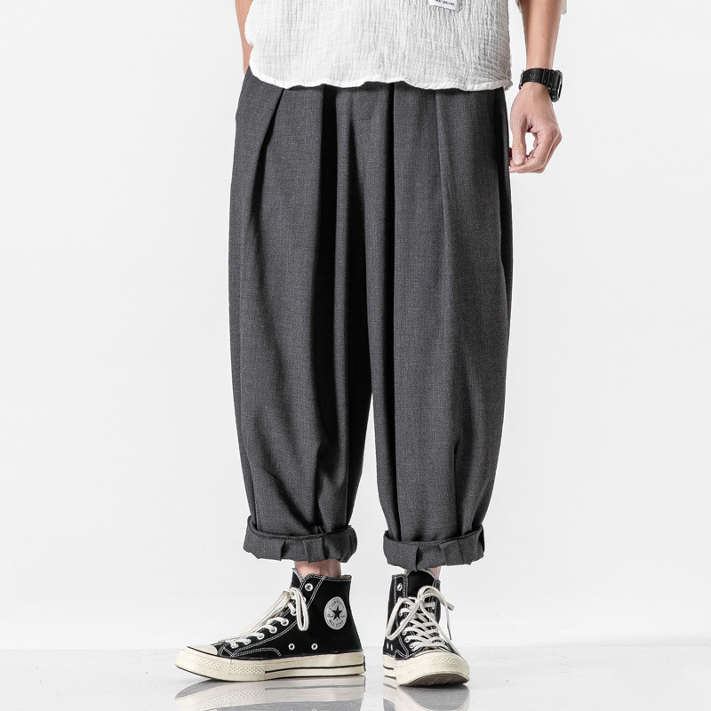  New Men's Loose Stretchy Waist Casual Ankle-Length Pants