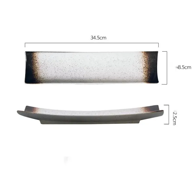 Rectangular Sushi Plate Black Simple Long Plate - Shop at LoveMi