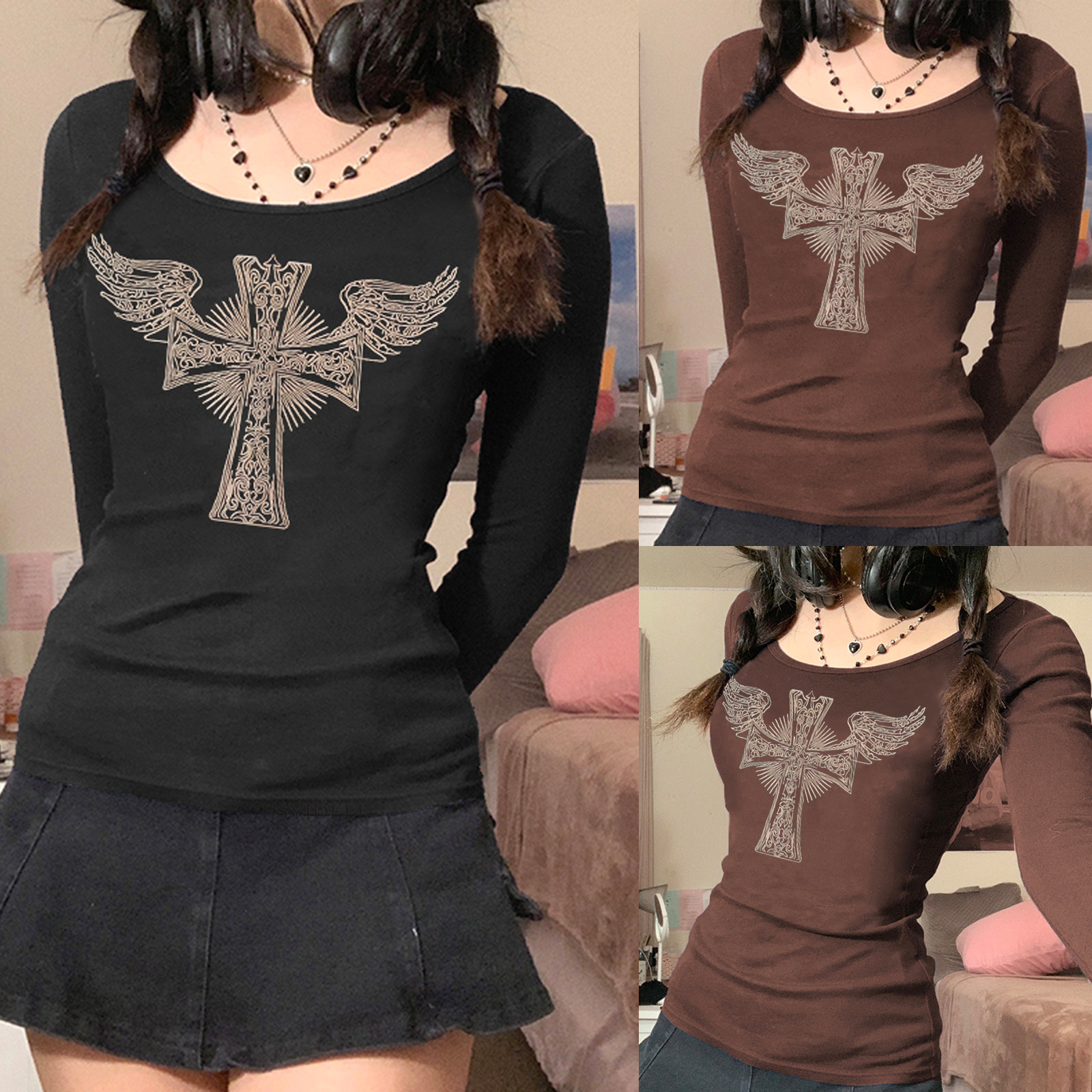 Long Sleeve T-Shirt New Halloween Print Spice Girl Bodysuit Sexy Top