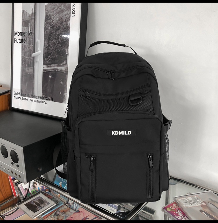 Nylon Backpack For Students School Bag High Capacity Waterproof Zippers Backpack - Picture 6 of 20