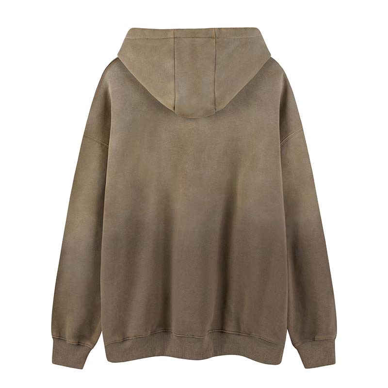 Skull Print With Fleece Hooded Sweater For Men