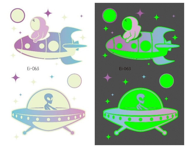 Title 7, Waterproof kids aerospace luminous tattoo stickers