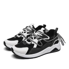 Platform Lightweight Casual Running Shoes - Grey - View 1