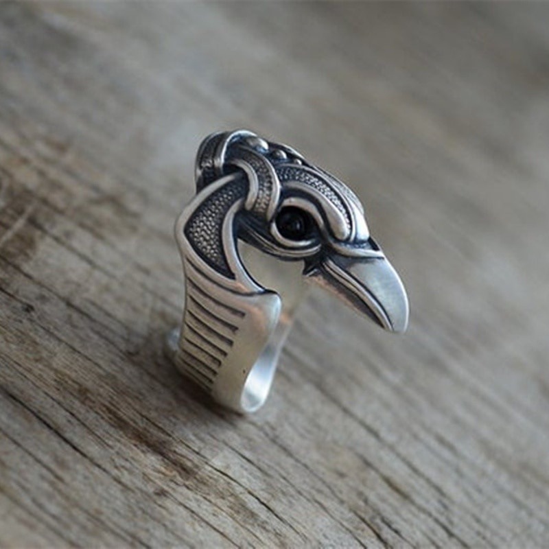 Gothic Vintage Punk Raven Men's Ring Men