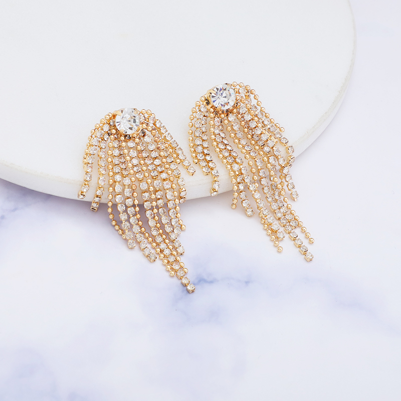 Title 2, Simple Geometric Alloy Long Tassel Earrings Inl...