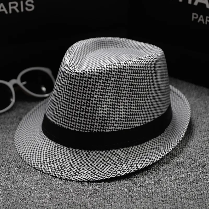 British Houndstooth Sun Hats for Men