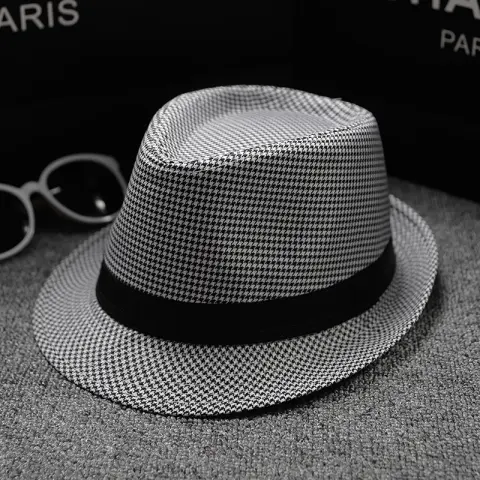 British Houndstooth Sun Hats for Men