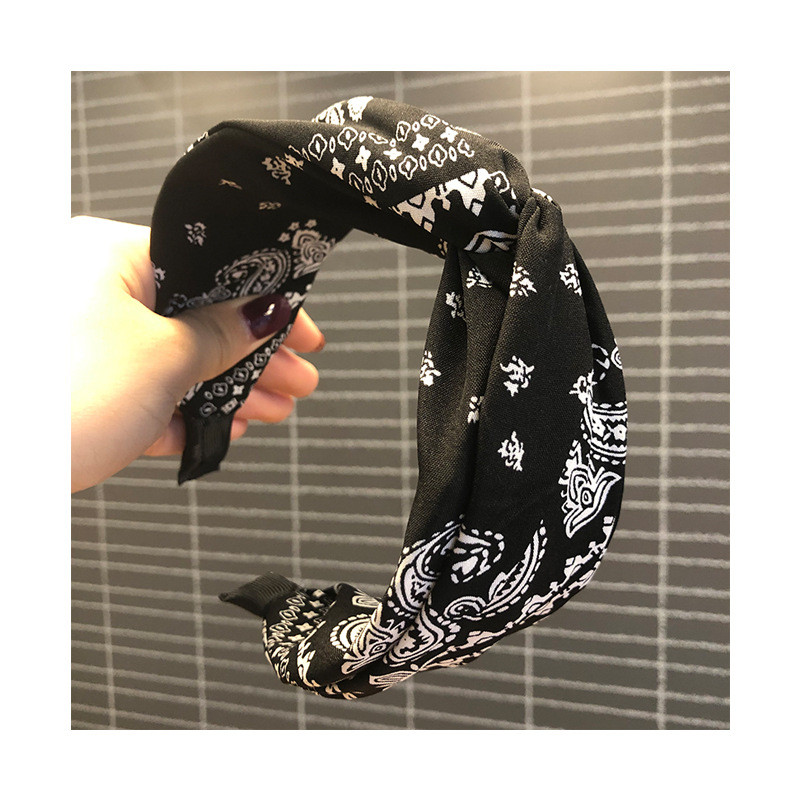 Ladies Face Wash Makeup Hair Hole Wide Side Cross Knotted Hair Band