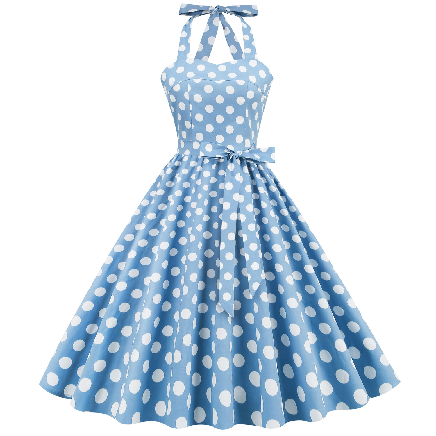 Polka Dot Halter Midi Dress, picture 5 of 8