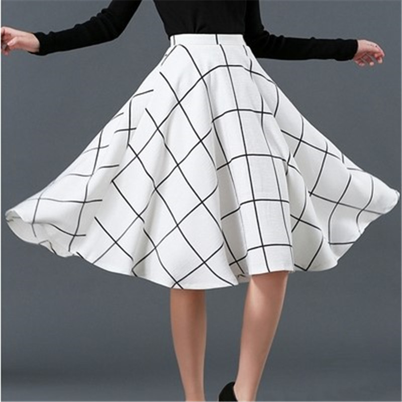 Title 1, Fashion slim A-line plaid retro skirt, all-matc...